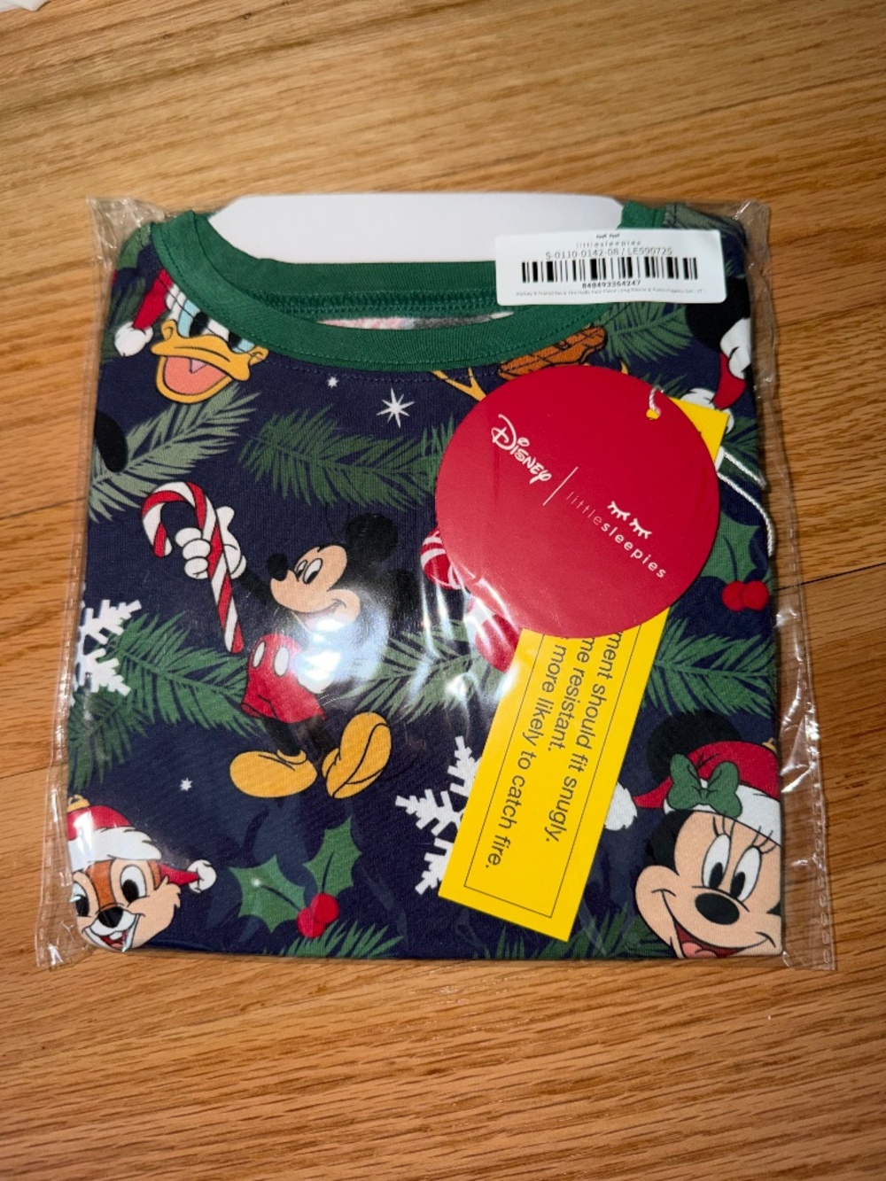 3T NIB Mickey Deck the Halls Little Sleepies